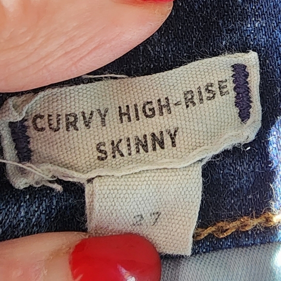 Madewell Curvy High Rise Skinny Dark Medium Wash Denim Womens Preppy Summer - Picture 10 of 13